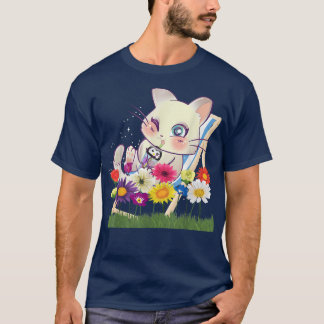 T-shirt Cat Kawaii Kitten Boba Tea Buble Tea Anime