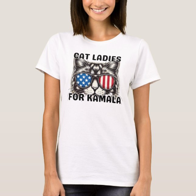 T-shirt Cat Ladies for Kamala drôle politique électorale 2 (Devant)