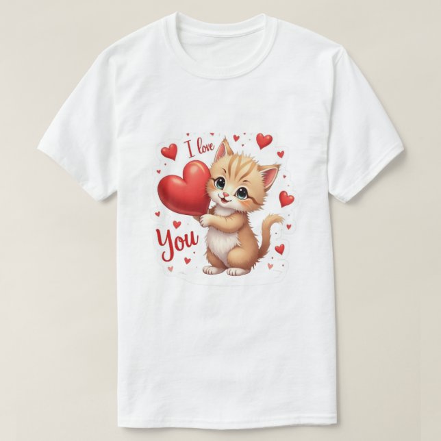 T-shirt Cat love  (Design devant)