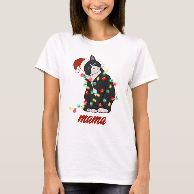 T-shirt Cat lover Christmas Shirt for Women (Devant)