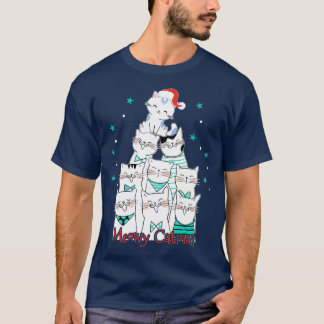 T-shirt Cat Lover Meowy Catmas Cat Tree Funny Merry
