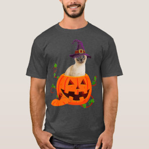 T-shirt Cat Lover Toxits Funny Siamese Pumkin Halloween