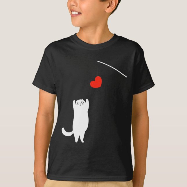 T-shirt Cat Lover Valentine's Day Animal Affection Love Fu (Devant)