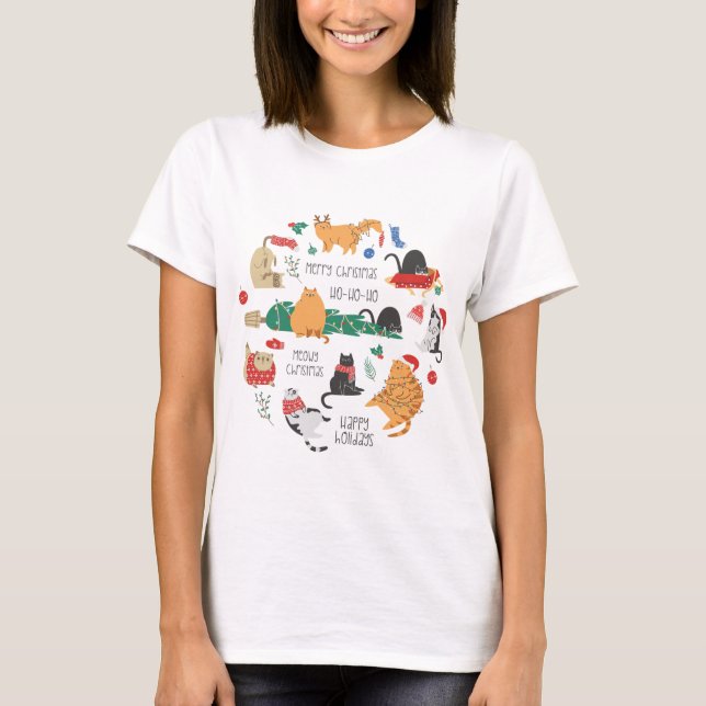 T-shirt Cat Lover's Christmas (Devant)