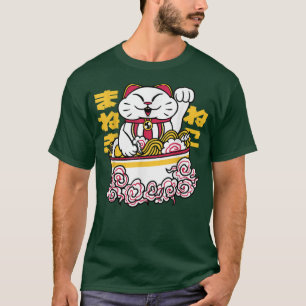 T-shirt Cat Maneki Neko Japonais Ramen Bowl Graphic160