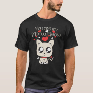 T-shirt Cat Meow pour les couples à la Saint Valentin Meow