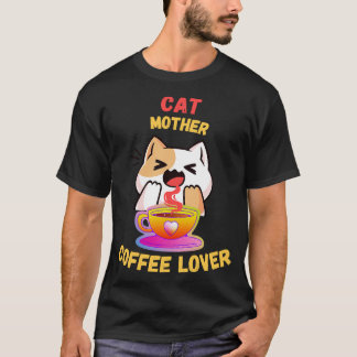 T-shirt Cat Mère Lover café 321