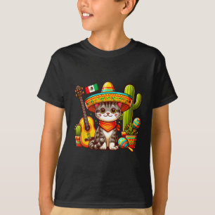 T-shirt Cat mexicain Cinco De Mayo Kitten Faisons la fête