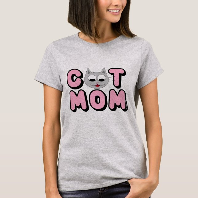 T-shirt CAT MOM Amoureux des chats Chat face mignonne (Devant)