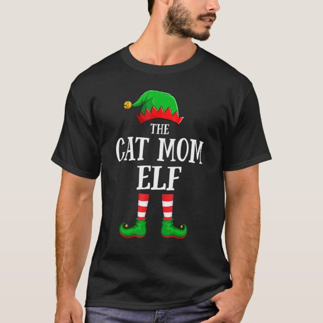 T-shirt Cat Mom Elf Matching Family Group Christmas (Devant)