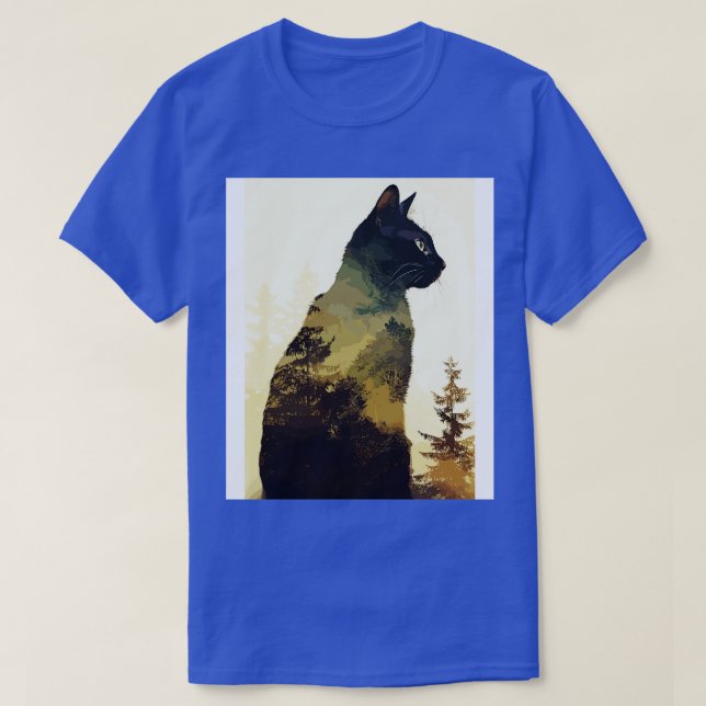 T-shirt Cat Nature Art Abstrait (Design devant)