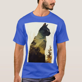 T-shirt Cat Nature Art Abstrait