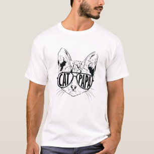 T-shirt Cat papa Papa Fête des pères Chattes aux lunette