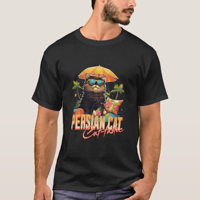T-shirt Cat Perse Cat Rétro (Devant)