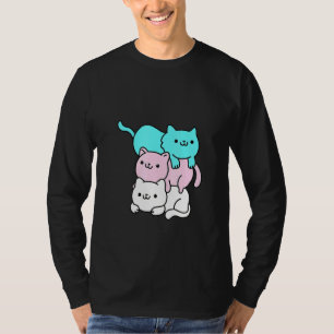 T-shirt Cat Pile Trans Support Outdoor Cool Animal Pride L