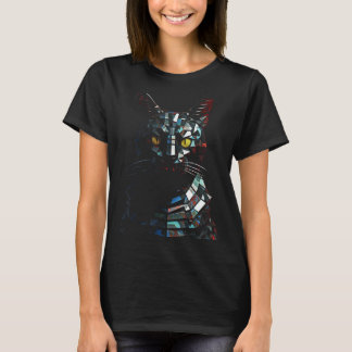T-shirt Cat Polygon Imaginaire oeuvre - Cat Motif Animal C