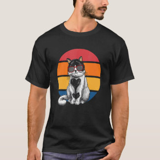 T-shirt Cat  Retro Sunset Cat Sunset I Cat