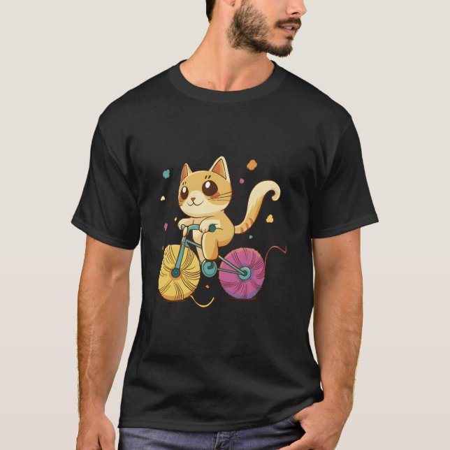 T-shirt Cat Riding A Bike (Devant)