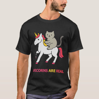 T-shirt Cat riding an unicorn
