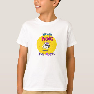 T-shirt Cat Rock Star Chanter Ne Jamais Pause La Musique