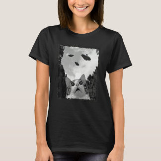 T-shirt Cat Running From Aliens Spaceships Cat Alien invas
