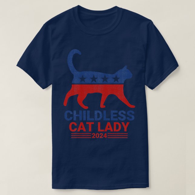 T-shirt Cat sans enfant Lady 2024 Téléphone Case (Design devant)