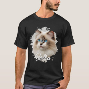T-shirt Cat Simple Moderne Typographie Cool Nom et photo
