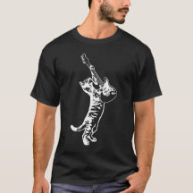 Cat soloing guitar - white