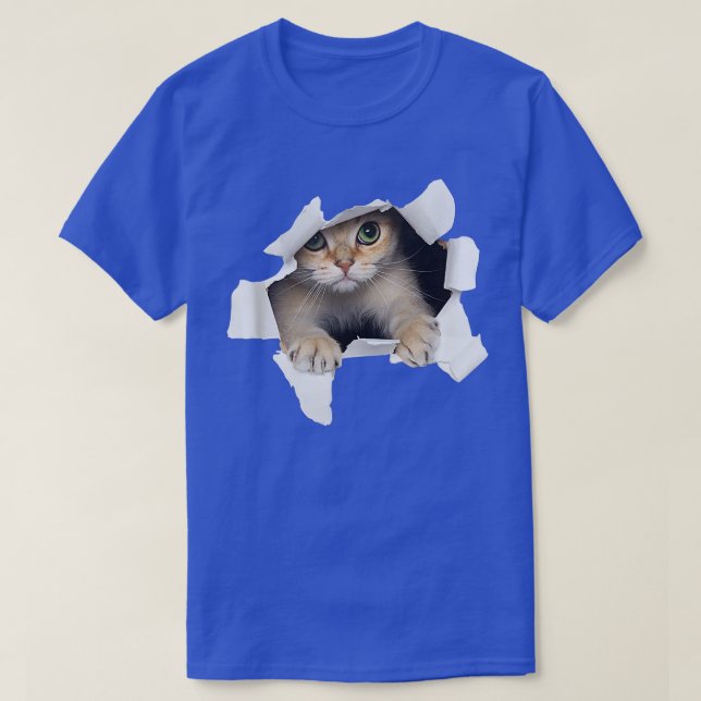 T-shirt Cat Torn Cloth Kitten chaton  (Design devant)
