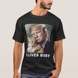 T-shirt Cat Trump 9 Lives Baby Trump 2024 Victoire remport