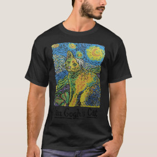 T-shirt Cat Tshirt, Starry Night Cat, Womens Cat, Van Gog