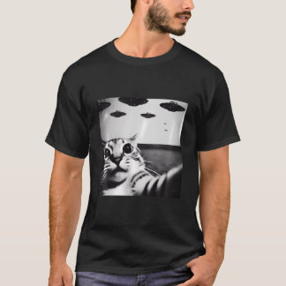 T-shirt Cat Ufo Alien Funny classique