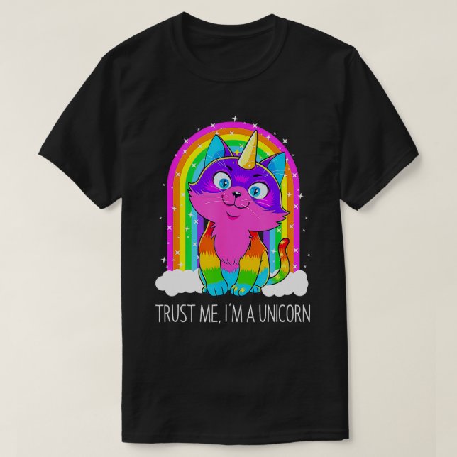 T-shirt Cat Unicorn arc en ciel Caticorn Kittycorn Birthda (Design devant)