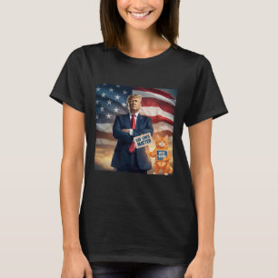 T-shirt Cat Vit Problème Voter Pour Trump Usa Drapeau Funn