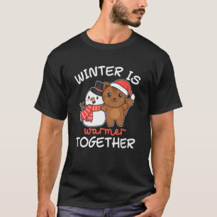 T-shirt Cat Winter est plus chaud ensemble neige neigeuse