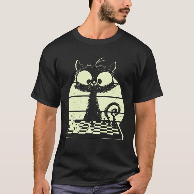 T-shirt Cat With Chessboard Cat Playing Chess Chess Player (Devant)