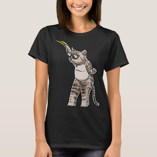 T-shirt Cat With Frisbee Disc Frisbee Player Thrower Disc  (Devant)