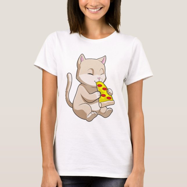 T-shirt Cat with Pizza (Devant)
