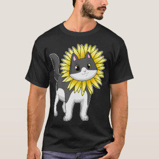 T-shirt Cat with sunflower