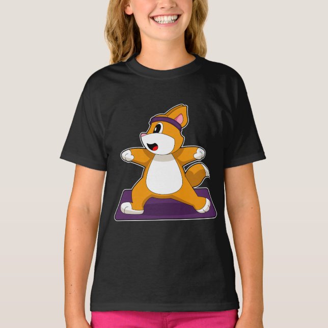 T-shirt Cat Yoga Fitness Gymnastique (Devant)