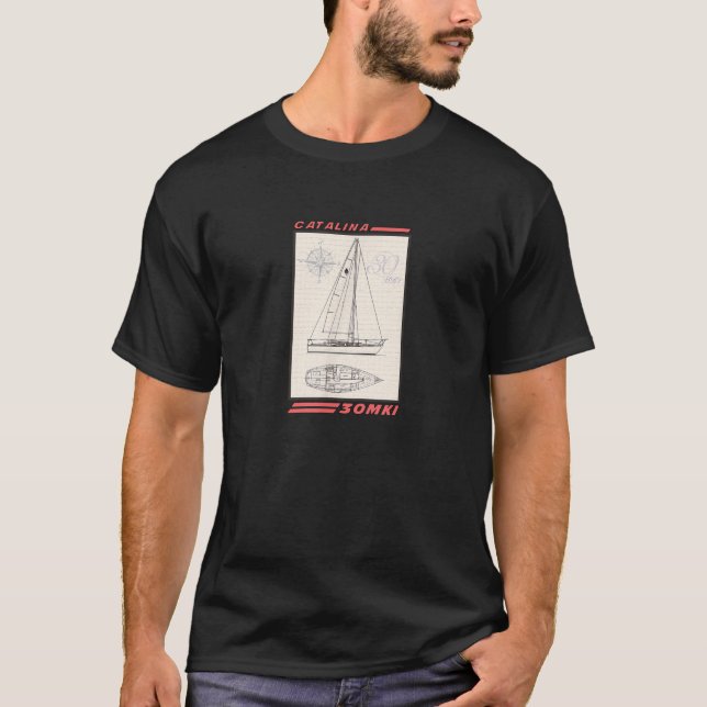 T-shirt Catalina 30 MKI Plan de ligne de voilier (Devant)