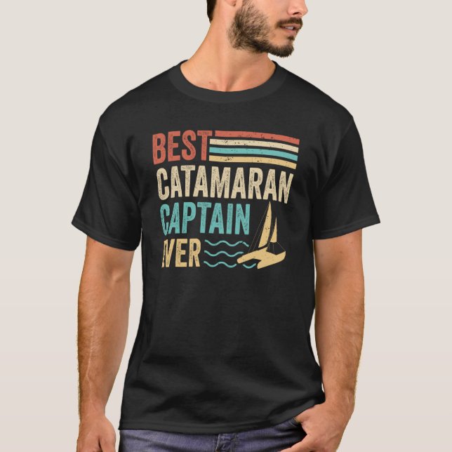 T-shirt Catamaran Capitaine de voile Meilleur Catamaran Ca (Devant)
