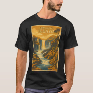 T-shirt Cataractes d'Iguazu Argentine Affiche Vintage Tour