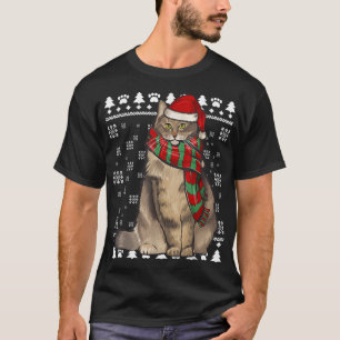T-shirt Catat forestier norvégien Santa Hat Noël laid
