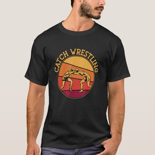 T-shirt Catch Wrestling Retro Training Game Wrestler Catch (Devant)