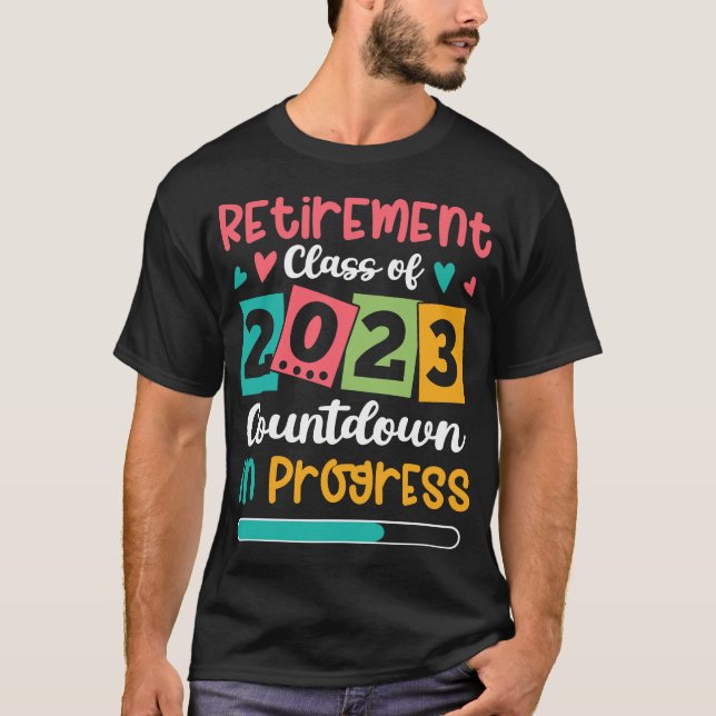 T-shirt Catégorie De Retraite De 2023 Compte À rebours En  (Devant)