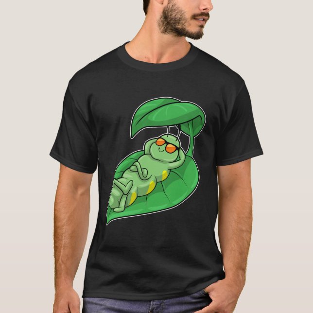 T-shirt Caterpillar avec feuille (Devant)
