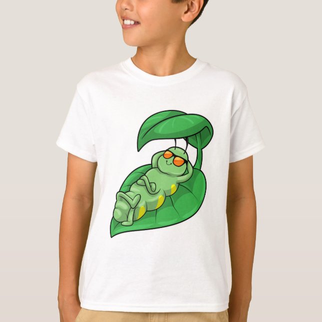 T-shirt Caterpillar avec feuille (Devant)