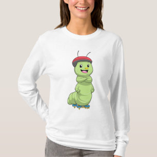 T-shirt Caterpillar comme Patineur en ligne avec Roller sk