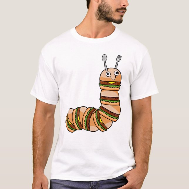 T-shirt Caterpillar en Cheeseburger avec boeuf & salade (Devant)
